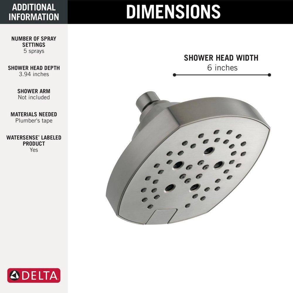Delta Faucet Stainless Multi Function Showerhead 