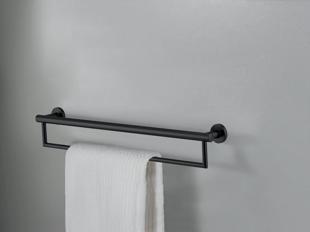 Delta Faucet Matte Black 25-22/25 in. Towel Bar 