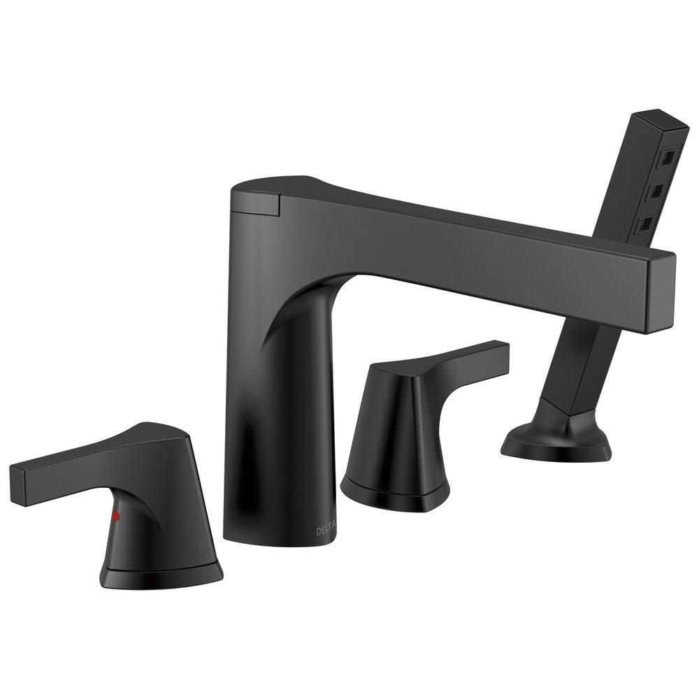 Delta Faucet Matte Black Two Handle Roman Tub Faucet Trim Only 