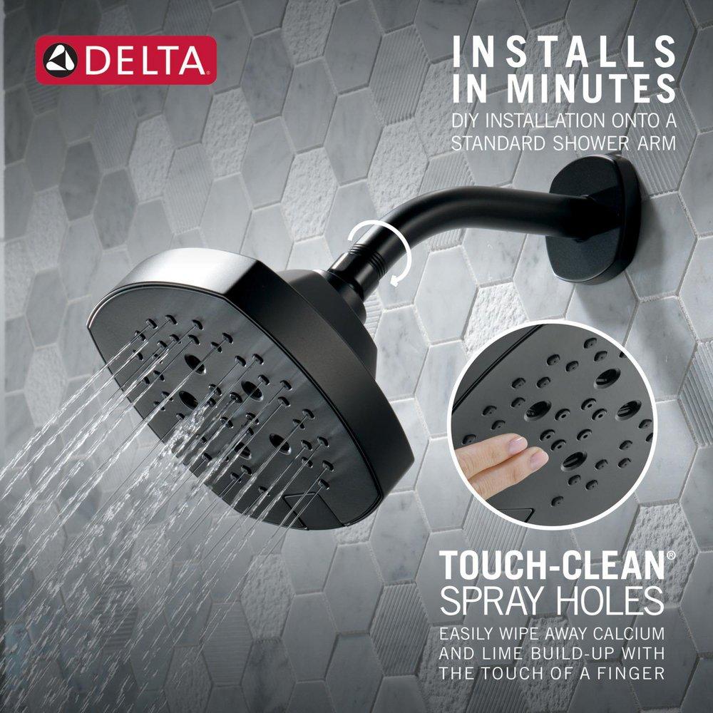 Delta Faucet Matte Black Multi Function Showerhead 