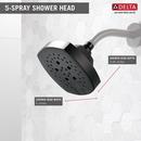 Delta Faucet Matte Black Multi Function Showerhead 