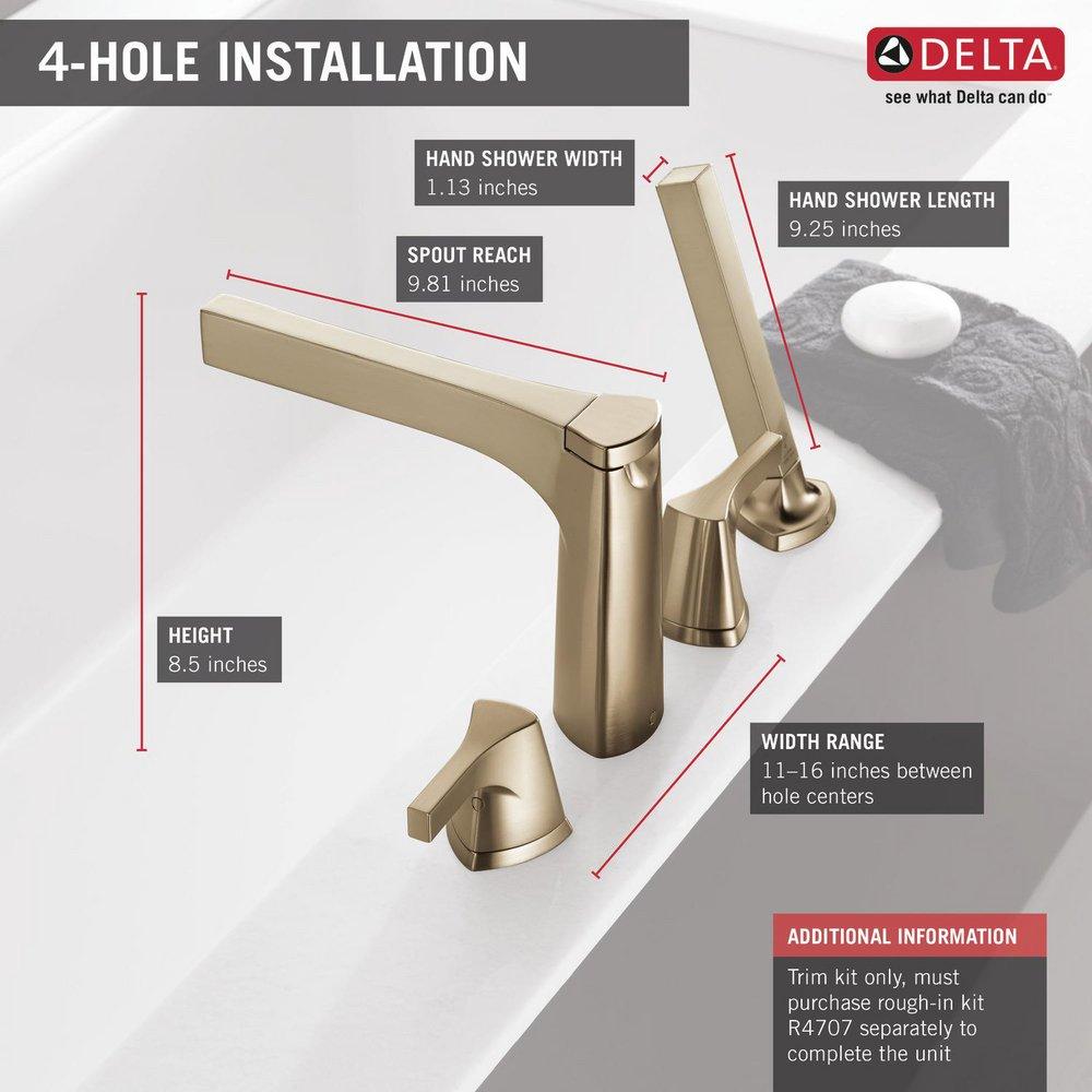 Delta Faucet Brilliance Champagne Bronze Two Handle Roman Tub Faucet Trim Only 
