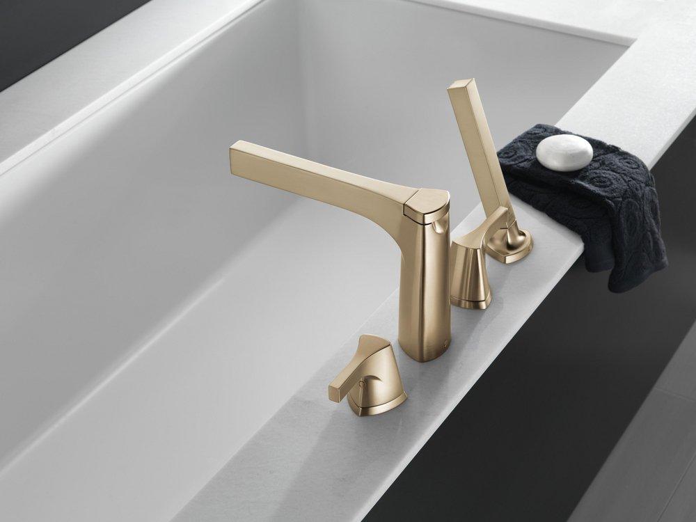 Delta Faucet Brilliance Champagne Bronze Two Handle Roman Tub Faucet Trim Only 