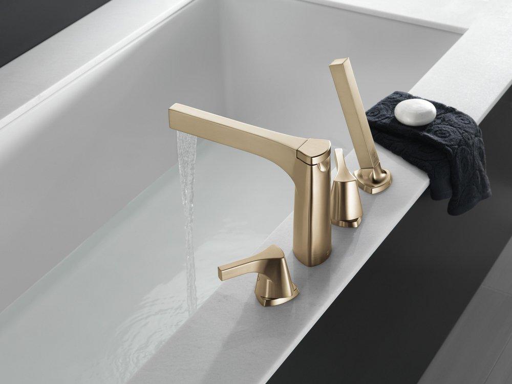 Delta Faucet Champagne Bronze Two Handle Roman Tub Faucet Trim Only 