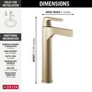 Delta Faucet Brilliance&reg; Champagne Bronze Single Handle Vessel Filler Bathroom Sink Faucet 