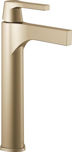 Single Handle Monoblock Vessel Filler Bathroom Sink Faucet in Brilliance&reg; Champagne Bronze