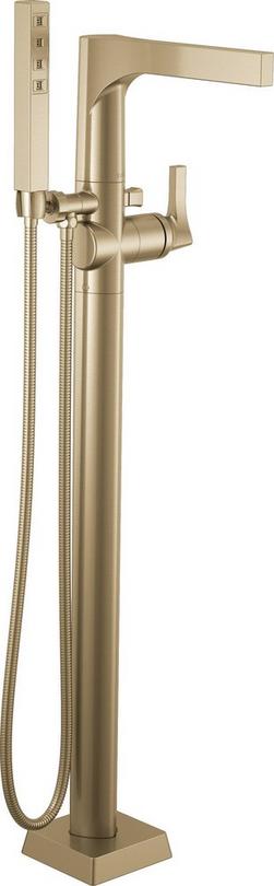 Single Handle Floor Mount Filler with Handshower in Brilliance&reg; Champagne Bronze (Trim Only)