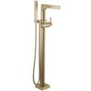 Delta Faucet Brilliance Champagne Bronze Floor Mount Tub Filler with Single Handle 