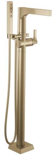 Delta Faucet Brilliance Champagne Bronze Floor Mount Tub Filler with Single Handle 