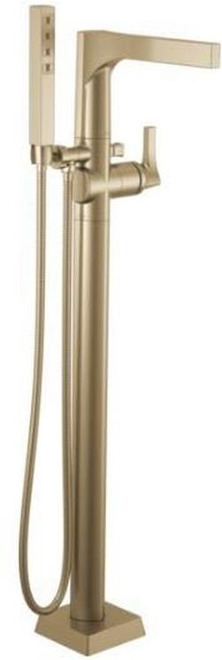 Single Handle Floor Mount Filler with Handshower in Brilliance&reg; Champagne Bronze (Trim Only)
