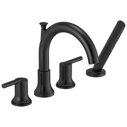 Two Handle Roman Tub Faucet with Hand Shower in Matte Black (Trim Only)