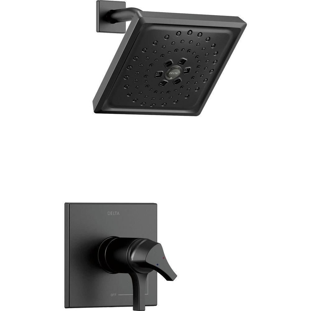 Delta Faucet Matte Black Two Handle Multi Function Shower Faucet (Trim Only) 
