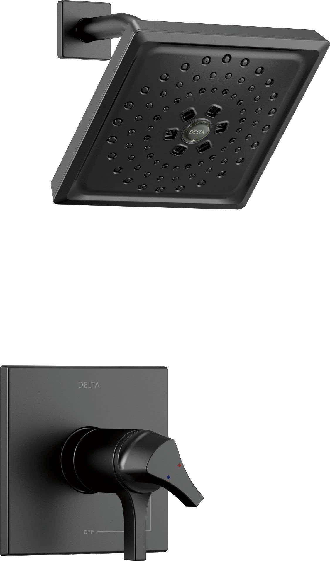 Delta Faucet Matte Black Two Handle Multi Function Shower Faucet (Trim Only) 