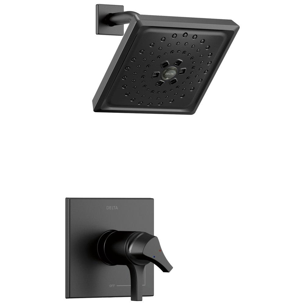 Delta Faucet Matte Black Two Handle Multi Function Shower Faucet (Trim Only) 