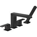 Delta Faucet Matte Black 2 gpm 4-Hole Roman Tub Trim with Hand Shower and Double Lever Handle (Trim Only) 