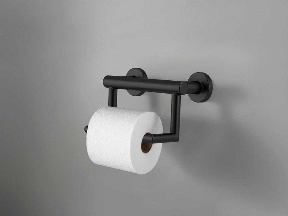Delta Faucet Matte Black Wall Mount Toilet Tissue Holder 