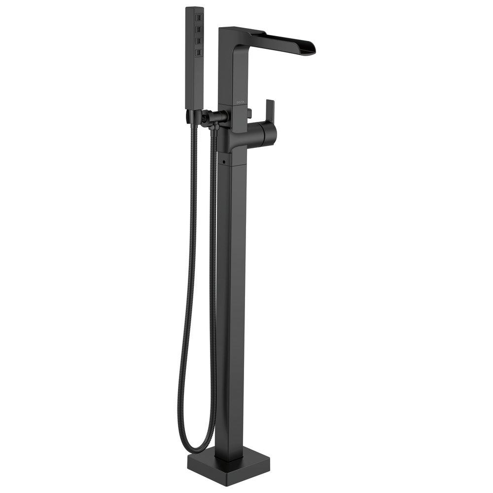 Delta Faucet Matte Black Single Lever Handle Floor Mount Filler Trim Only 