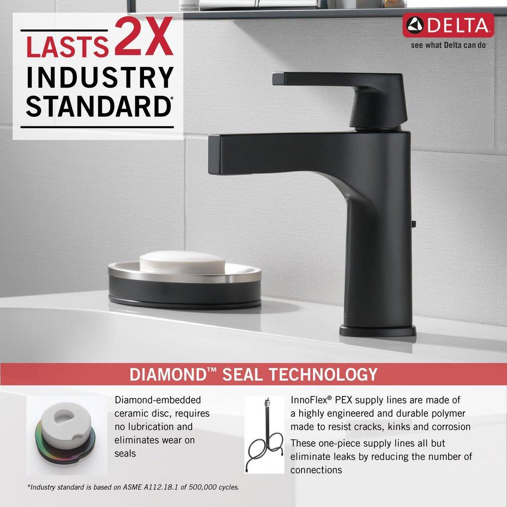 Delta Faucet Matte Black Single Handle Monoblock Bathroom Sink Faucet with Drain Assembly 