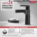 Delta Faucet Matte Black Single Handle Monoblock Bathroom Sink Faucet with Drain Assembly 
