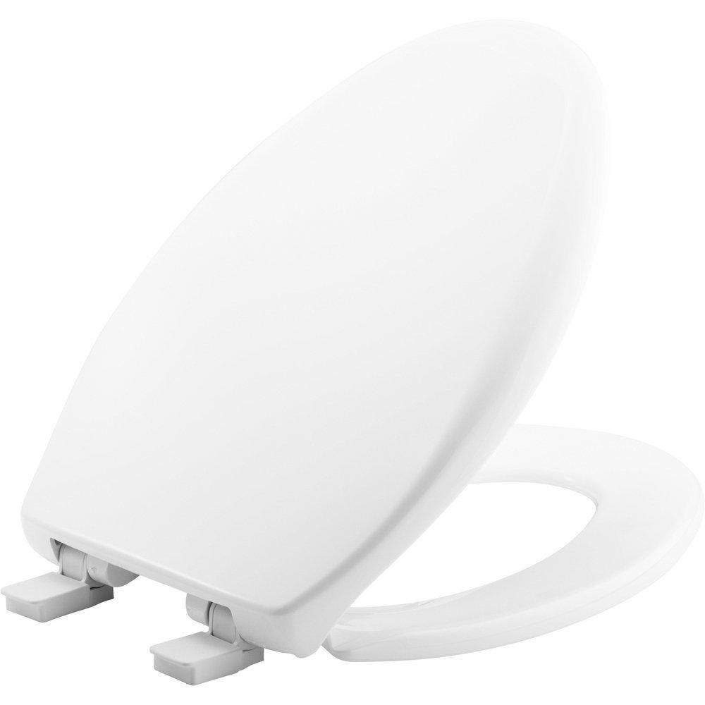 Bemis White Elongated Closed Front with Cover Toilet Seat 