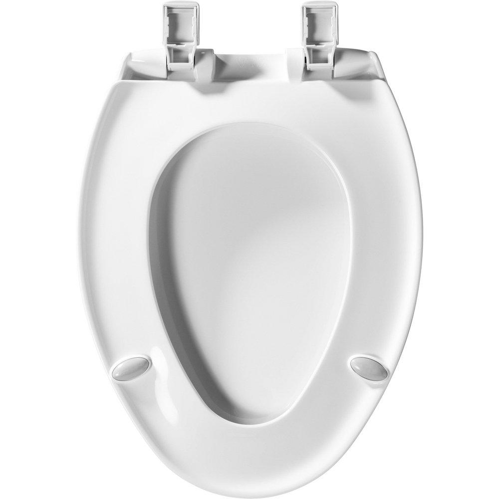Bemis White Elongated Closed Front with Cover Toilet Seat 