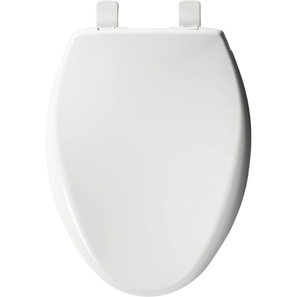 Bemis White Elongated Closed Front with Cover Toilet Seat 