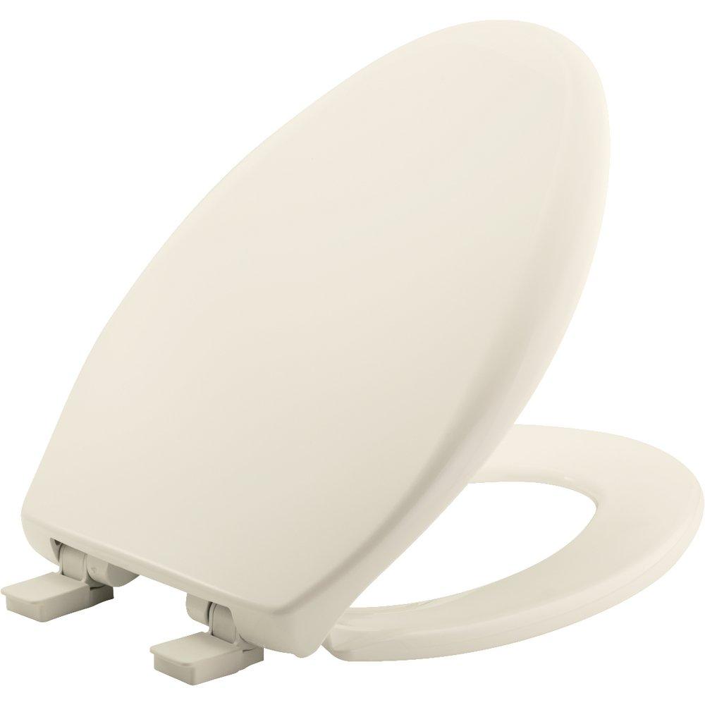 Church Seat Biscuit 18-1/2 in. Elongated Closed Front Toilet Seat with Cover 