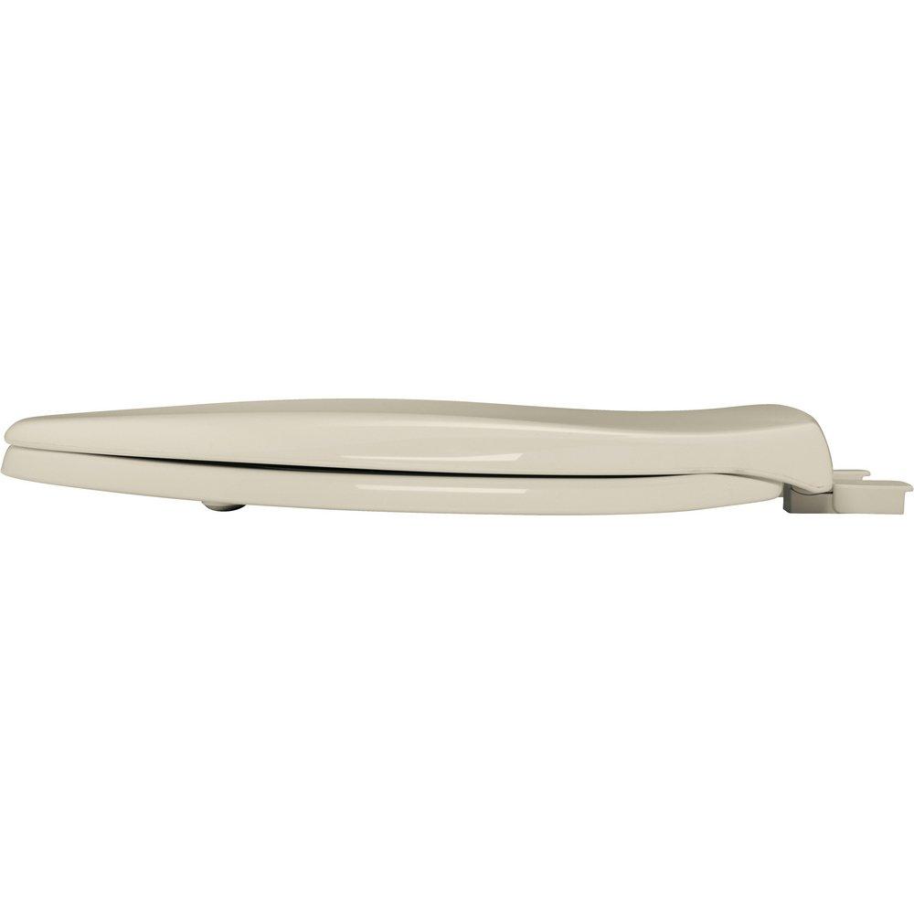 Bemis Bone 18-1/2 in. Elongated Closed Front Toilet Seat with Cover 