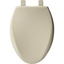 Church Seat Bone White 18-1/2 in. Elongated Closed Front Toilet Seat with Cover 