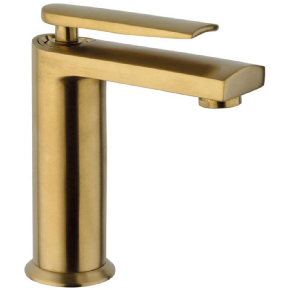 Fortis Brushed Gold Single Handle Monoblock Bathroom Sink Faucet Lever Handle 