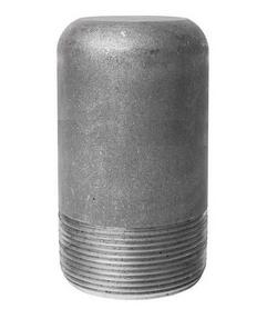 1-1/2 x 3-1/2 in. Threaded Domestic Galvanized Steel Solid Bull Round Head Plug