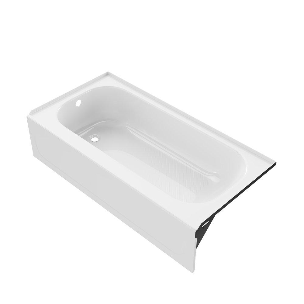PROFLO&reg; White 60 x 30 in. Soaker Alcove Bathtub with Left Drain 