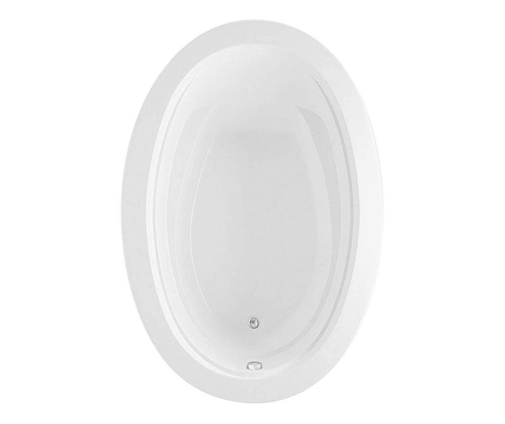 MAAX White 59-1/8 x 40-3/16 in. Soaker Drop-In Bathtub with End Drain 