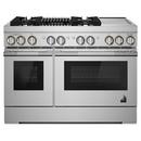 JennAir Black Stainless Steel 47-7/8 in. Gas 4-Burner Sealed Freestanding Range 