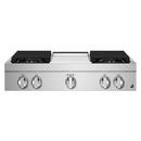 35-3/4 in. 67000 BTU 4-Burner Electric and Gas Sealed Rangetop in Stainless Steel