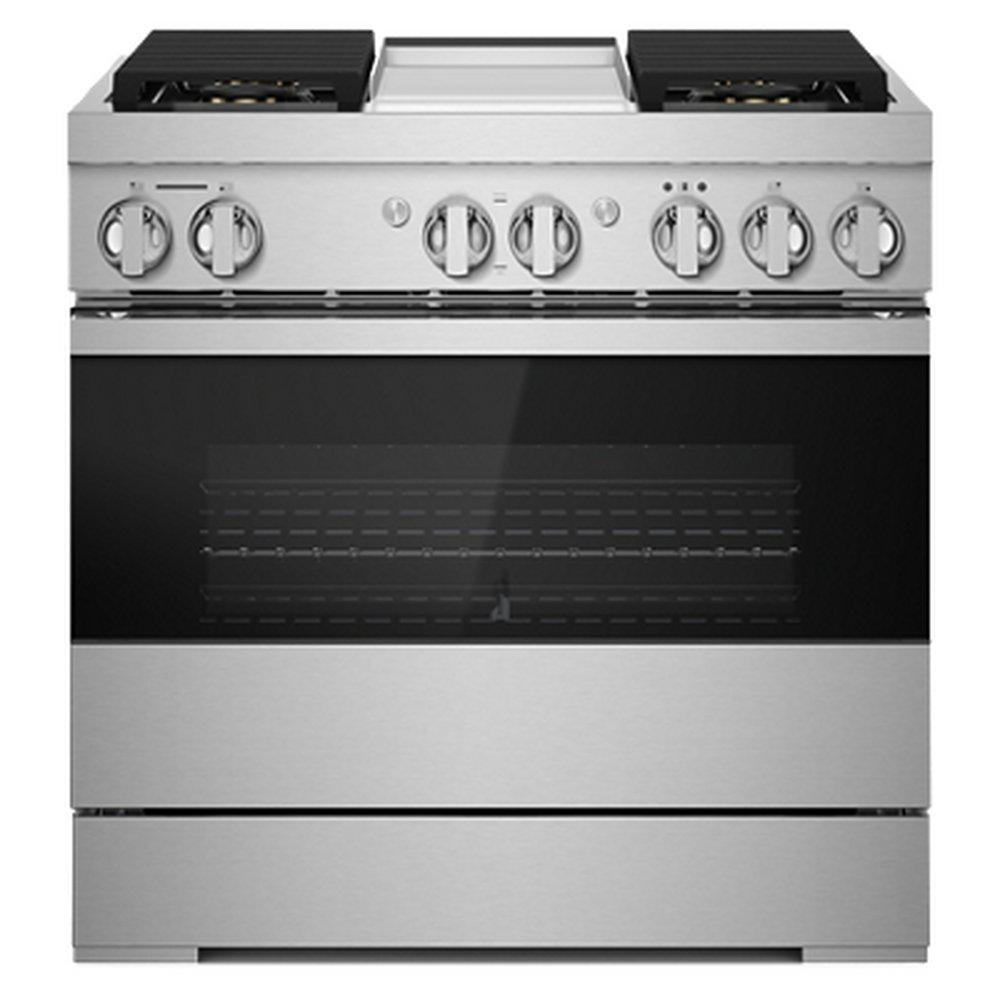 JennAir Stainless Steel 35-7/8 in. Gas 4-Burner Sealed Freestanding Range 