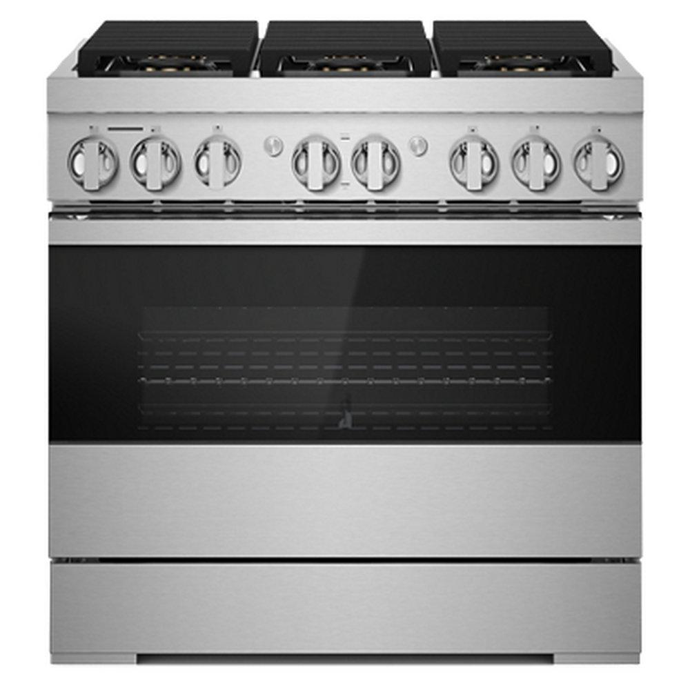 JennAir Stainless Steel 35-7/8 in. Gas 6-Burner Sealed Freestanding Range 