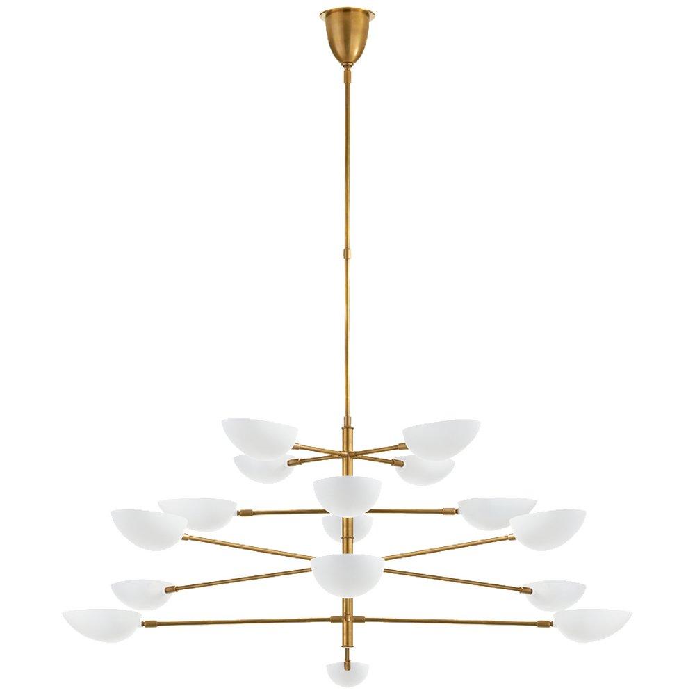 Visual Comfort & Co. Signature Hand-Rubbed Antique Brass 62-3/4 x 69-1/2 in. 40W 16-Light Modern Chandelier 