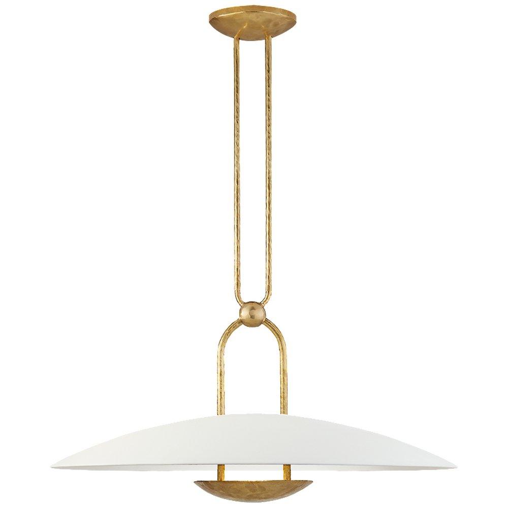 Visual Comfort & Co. Signature Natural Brass/Plaster White 18W 1-Light Integrated LED Pendant Light 
