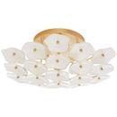 Visual Comfort & Co. Signature LEIGHTON MEDIUM FLUSH MOUNT IN SOFT BRASS WITH CREAM TINTED GLASS 
