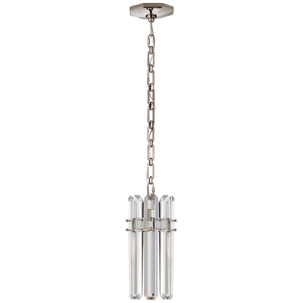 Visual Comfort & Co. Signature Polished Nickel/Crystal 40W 1-Light Medium E-26 Pendant Light 