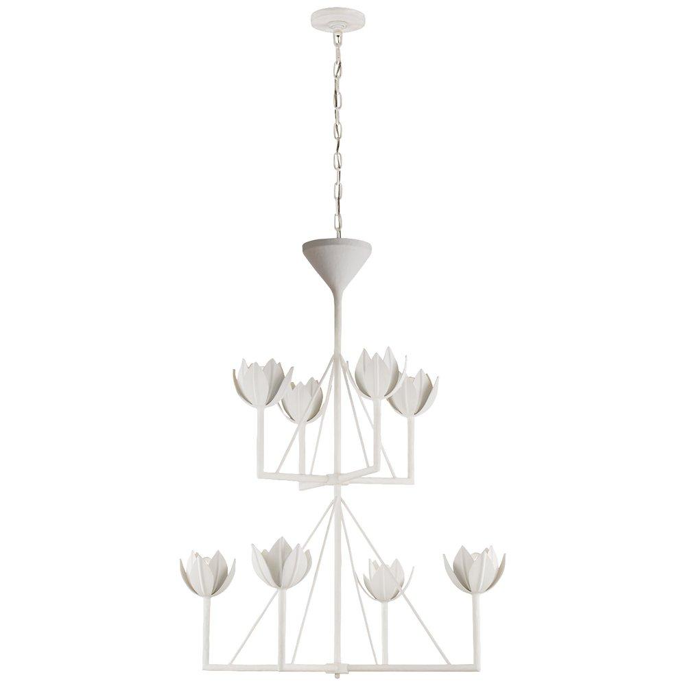 Visual Comfort & Co. Signature Plaster White 43 x 35-1/2 in. 60W 2-Tier 8-Light Incandescent Chandelier 