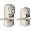 LATITUDE KEYPAD LEVER WITH PLYMOUTH TRIM IN SATIN NICKEL 