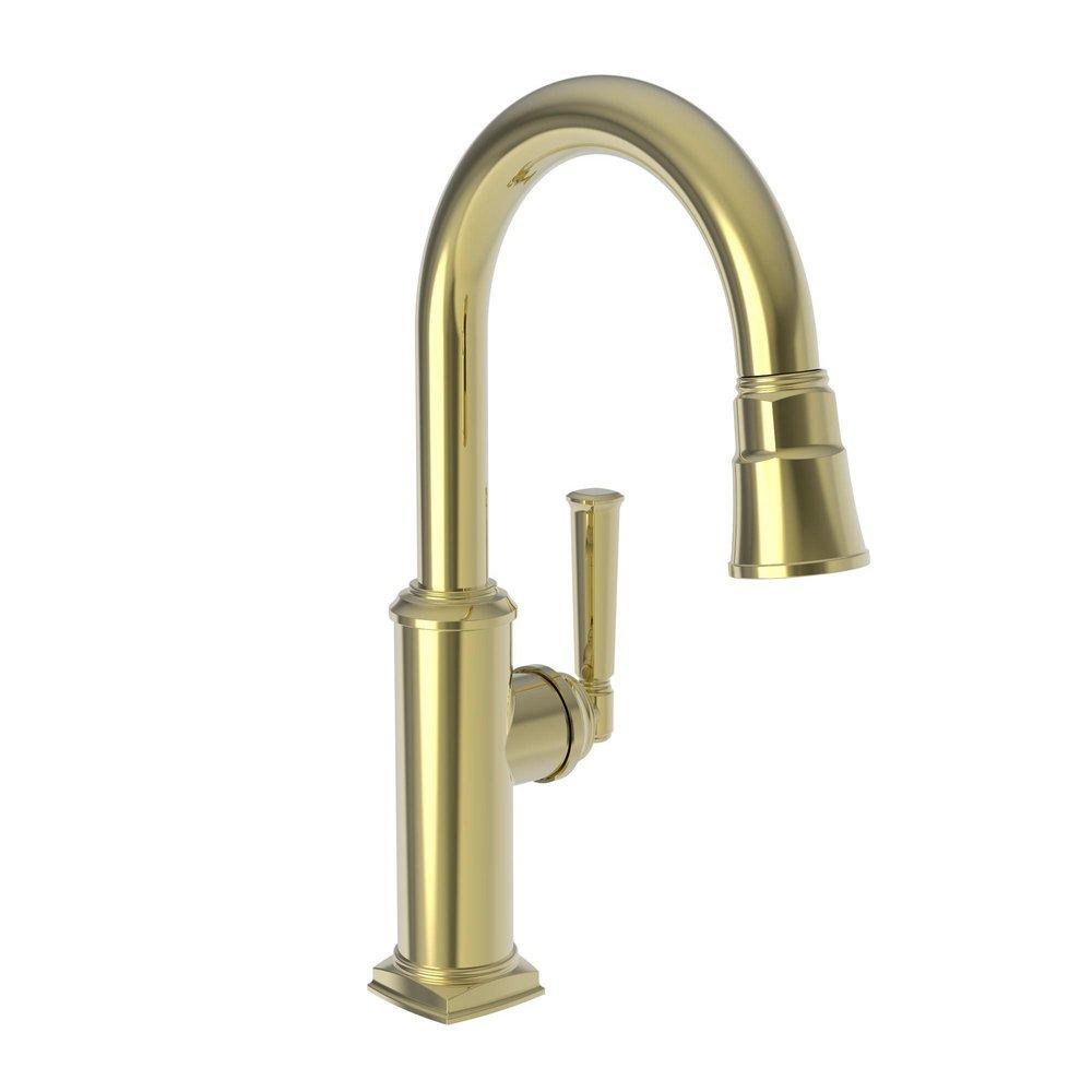 Newport Brass Uncoated Polished Brass - Living Single Handle Lever Bar Faucet 