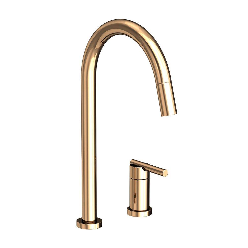 Newport Brass French Gold - PVD Single Handle Pull Down Kitchen Faucet 