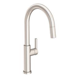 Single Handle Pull Down Kitchen Faucet in Satin Nickel - PVD