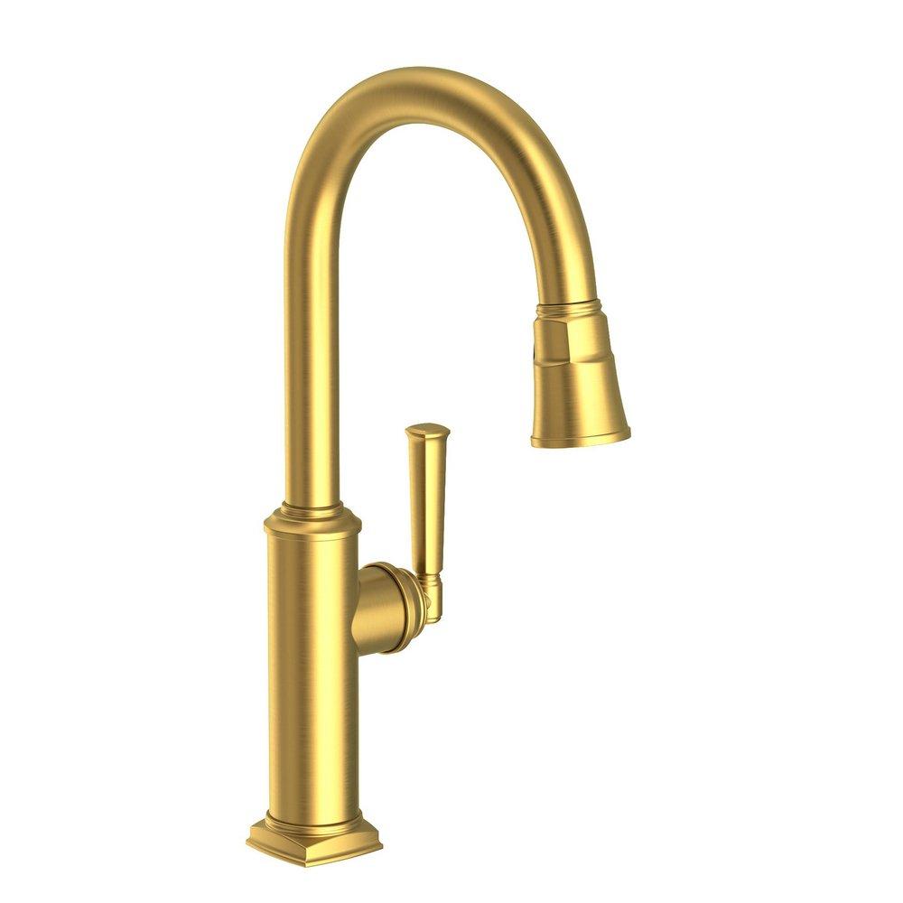 Newport Brass Satin Brass - PVD Single Handle Pull Down Kitchen Faucet 