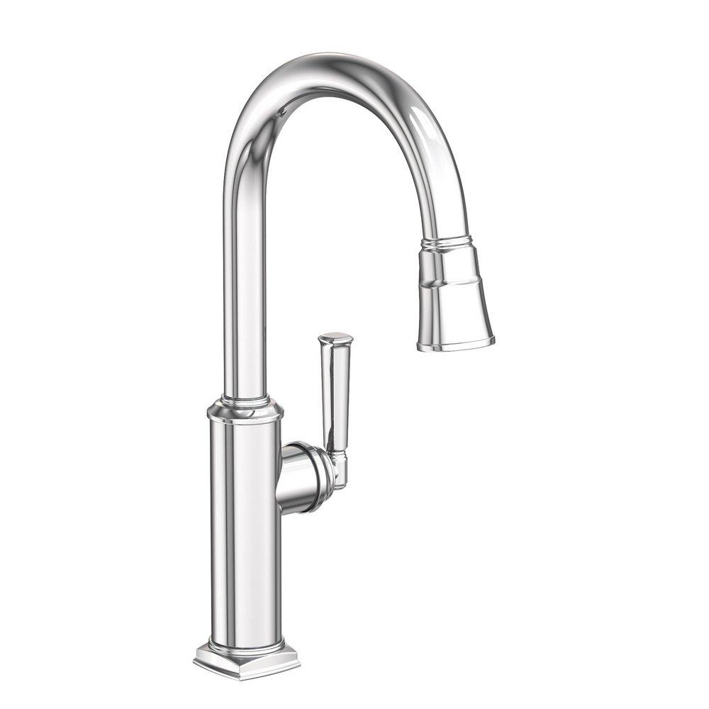 Newport Brass Polished Chrome Single Handle Pull Down Kitchen Faucet 