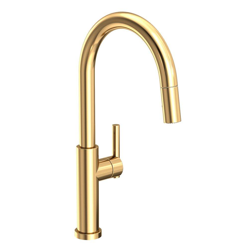 Newport Brass Uncoated Polished Brass - Living Pull Down Kitchen Faucet 