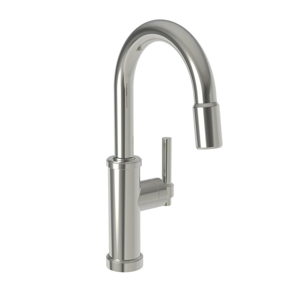 Newport Brass Polished Nickel - Natural Single Handle Lever Bar Faucet 
